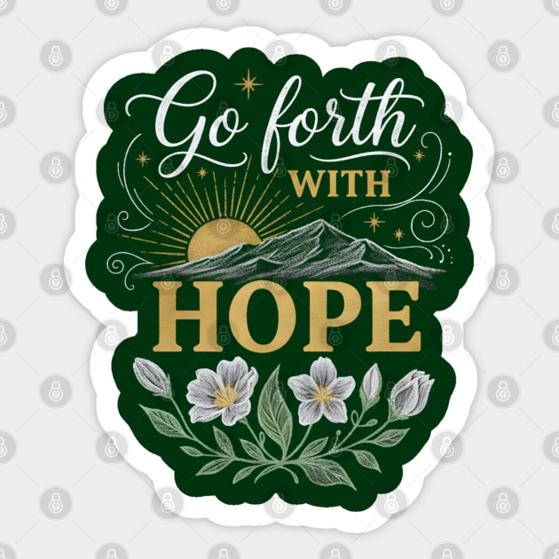 Go Forth With Hope Sticker by Creatifly Graphic Tees
